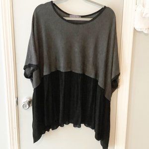 Grey Violet Oversized Boho Tunic Size S 